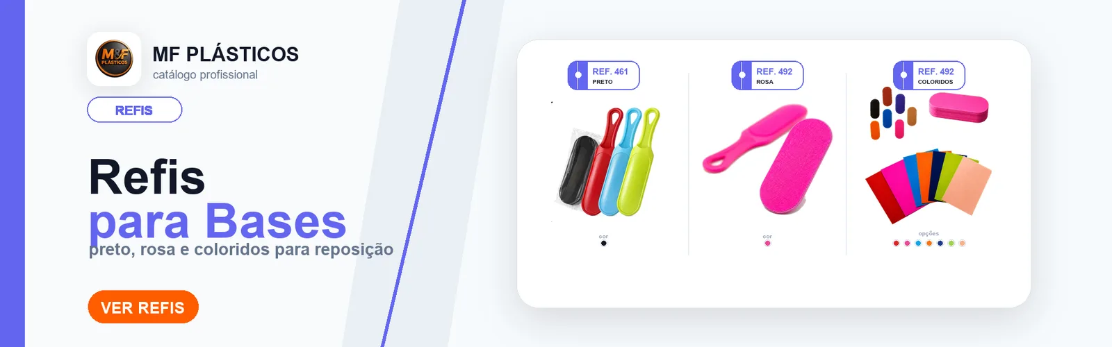 Refis para bases premium nas versões preto, rosa e coloridos